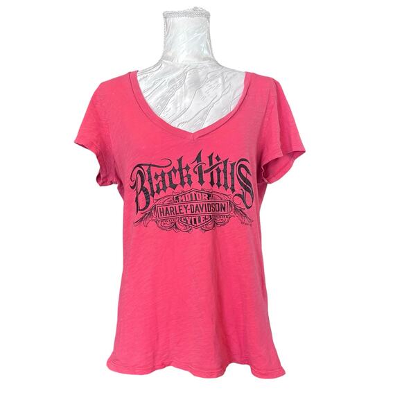 Harley-Davidson Tops - Harley Davidson Black Hills Pink Graphic Tee Sz XL